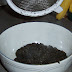 Empty the small strainer into the mixing bowl too! If anybody wants this sludge, call me! I end up throwing it out, and it's such a crime to waste it!