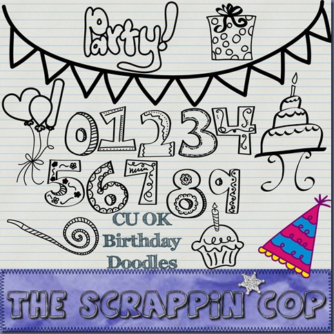 Free "Birthday doodles" from The Scrappin Cop - {CU}