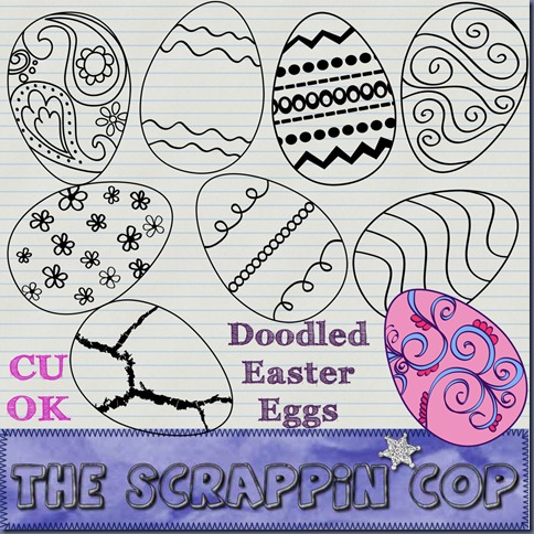 Free "Doodled Eggs" from The Scrappin Cop - {CU}