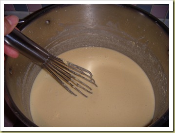 whisking flour