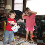Allowing the kids a bit of fun with some coupon inserts (that I had already cut the good coupons out of)