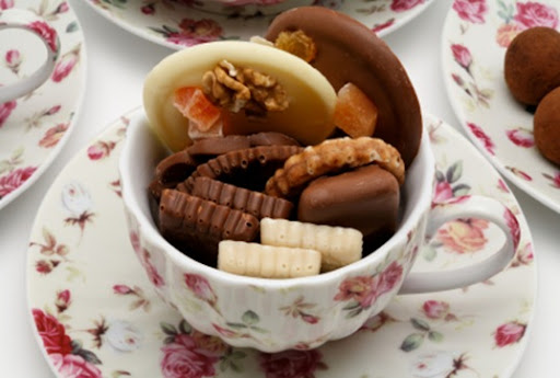 chocolates in a teacup
