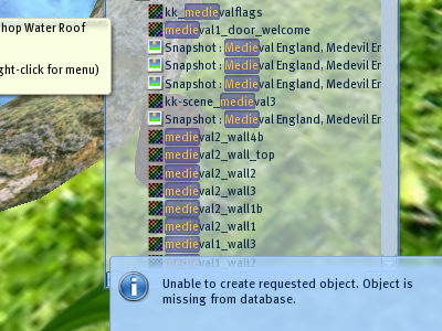 Object is missing from database!