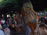 A monster-like street performer.