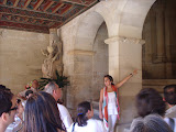 Our guide explaining artwork at the Monastery at Santo Domingo de Silos.
