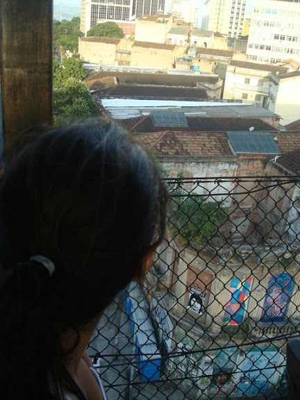 Vista do bonde por cima dos arcos da Lapa