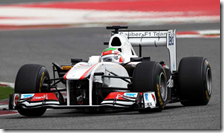 Perez al volante della Sauber nei test di Barcellona