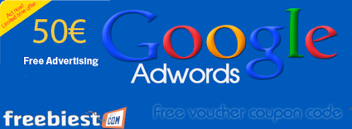Free advertising code Google Adwords worth 50€ December