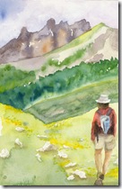France Mountain Watercolour