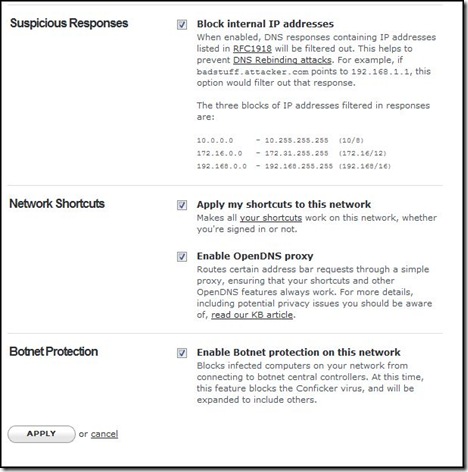 OpenDNS Advanced Settings 2