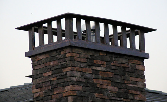 custom copper arts and crafts style chimney top. Location:  Fresno, CA. Custom built by The Metal Shoppe, The Copper
                                             Specialists!