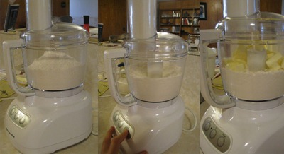 Pulsing flour Adding Butter Pulsing flour Adding Butter
