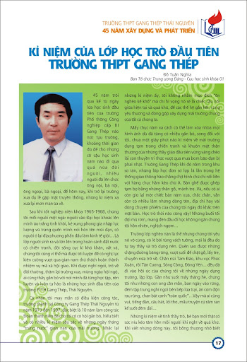 Kỉ niệm của lớp học trò đầu tiên trường THPT Gang Thép Kỉ niệm của lớp học trò đầu tiên trường THPT Gang Thép