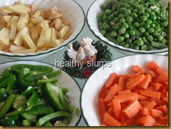 chopped veggies