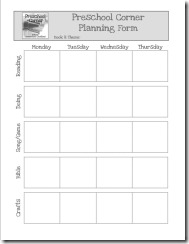 Preschool Planning Form 2010