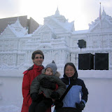 Thailand's Chakri Maha Prasat Grand Palace - Eidan's there below the camera, dozing in his stroller... More information about this sculpture is at http://www.snowfes.com/english/place/oodori/index06-10.html
