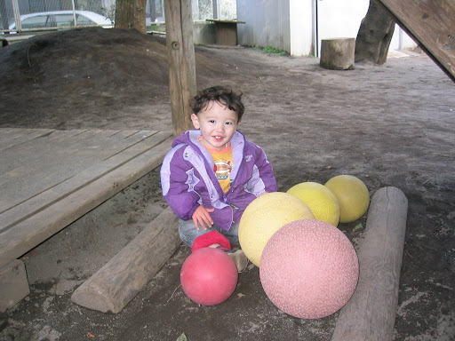 Eidan in the playground at Kai's Kindergarten (Takanawa Yochien)