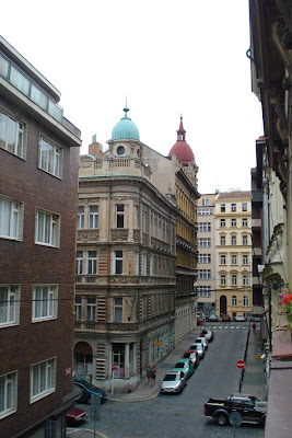 The view east from our apartment on Reznicka street