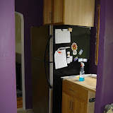 The fridge, finally where it belongs after being right in the middle of the kitchen for 3 weeks