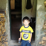 Eidan at the glass making cottage