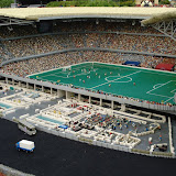 The Allianz Arena - the largest Lego creation in the world - 5 meters across, 1 meter high, 1.5 tons