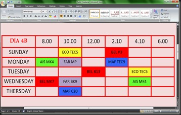 Part 4 Timetable