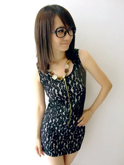 Lace Bodycon Black