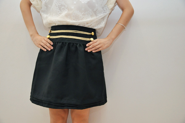 Black Miya Military Skirt