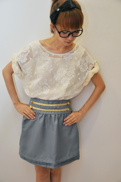 Grey Miya Military Skirt