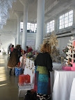 Vendors prepping their tables before the sale opened to the public.