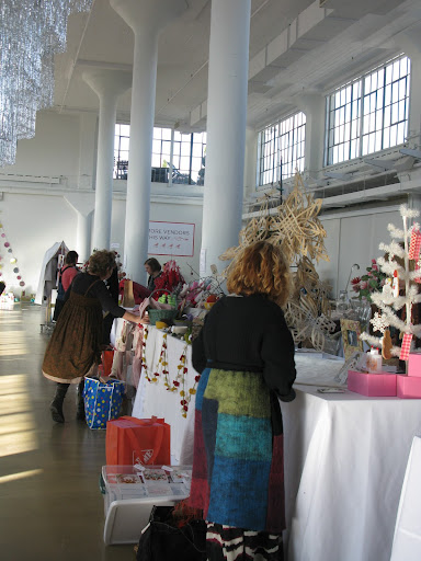 Vendors prepping their tables before the sale opened to the public.