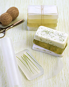Homemade grass soap
