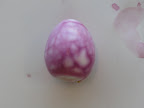 To get this effect, I cracked the shells of hardboiled eggs and cold-dipped them overnight in beet juice.