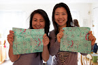 Rowena and Jen show off their finished accessory cases. Rowena and Jen show off their finished accessory cases.