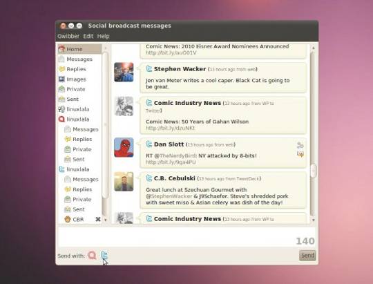 Gwibber di Ubuntu 10.04 LTS Gwibber di Ubuntu 10.04 LTS