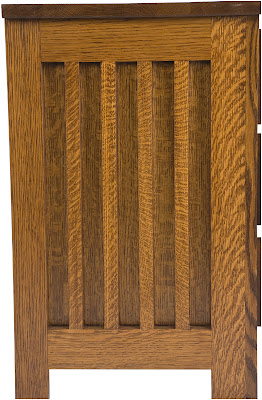 Side of Mission Nightstand, Oak Hardwood, Mahogany Finish