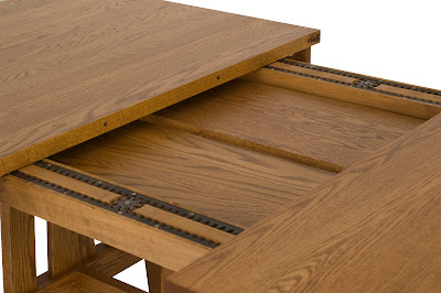 70 x 46 Shenzen Dining Table, Oak Hardwood, Medium Finish