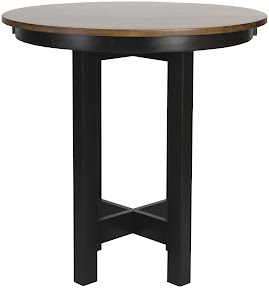 42 Inch Diameter Barcelona Table Shown in Medium and Midnight Oak