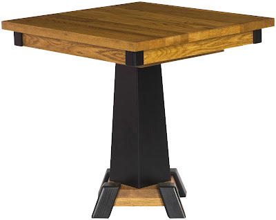 36 x 36 Turin Dining Table, Oak Hardwood, Medium and Midnight Finish