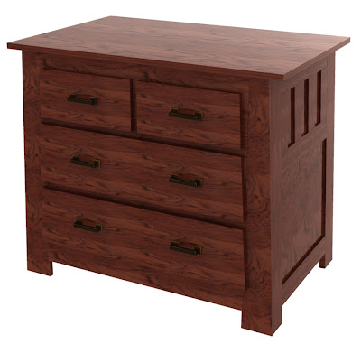 Teton Dresser in Simulated Quarter Sawn Oak Hardwood, Rustic Finish