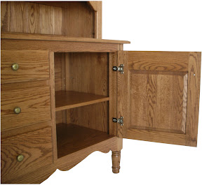 Farmhouse China Cabinet in Medium Oak