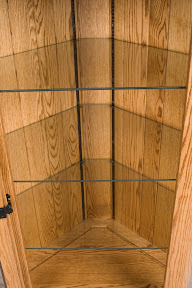 Mission Corner Cabinet in Medium Oak