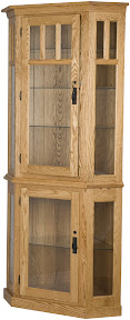 Mission Corner Cabinet in Medium Oak
