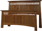 Teton Bed, Quarter Sawn Oak Hardwood, Medium Finish