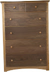 Shaker Dresser, Walnut & Cherry Hardwood, Natural Finish
