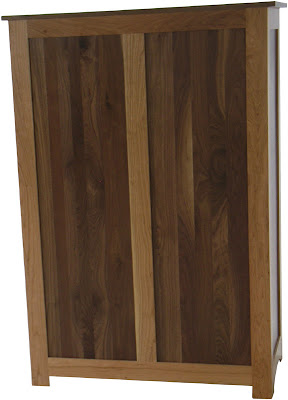 Shaker Dresser (finished rear panel), Walnut & Cherry Hardwood, Natural Finish