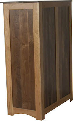 Shaker Dresser (finished rear panel), Walnut & Cherry Hardwood, Natural Finish
