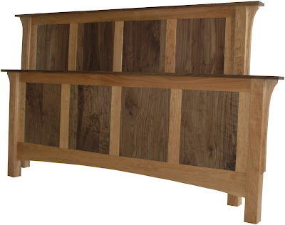 Shaker Bed, Cherry & Walnut Hardwood, Natural Finish