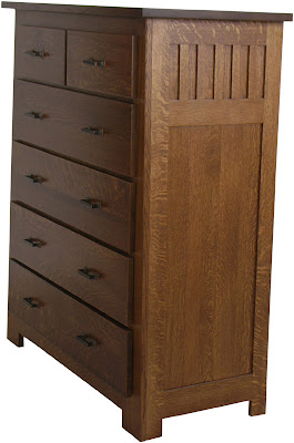 Teton Dresser, Quarter Sawn Oak Hardwood, Rustic Finish
