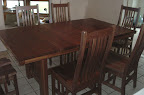 60 x 42 Mission Dining Table & Mission Chairs, Walnut Hardwood, Natural Finish
